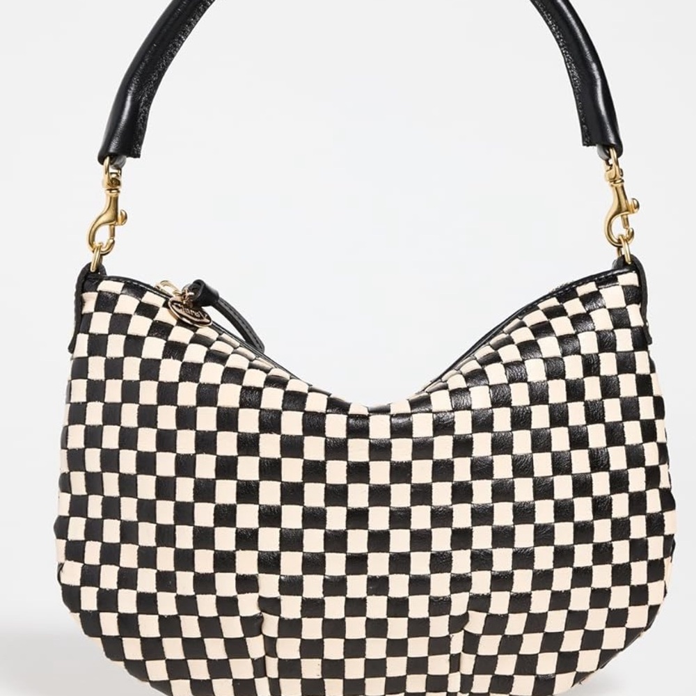 Used Clare V petite Moyen woven check